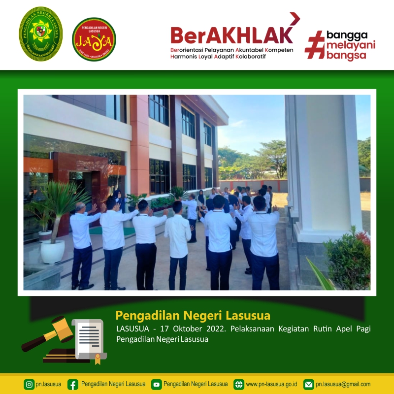 Pelaksanaan Apel Pagi Pengadilan Negeri Lasusua